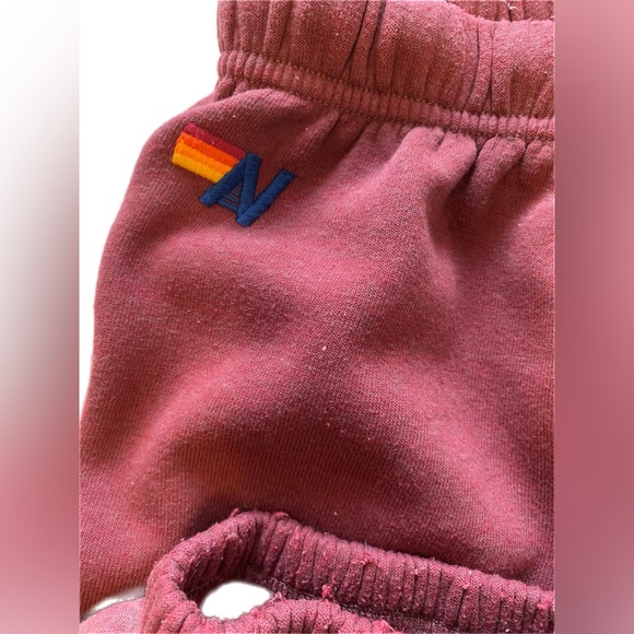 Aviator Nation Burgundy Joggers with Rainbow 5  Stripes XXL - Picture 9 of 15